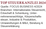 TOP Steuerberatungskanzleien 2024 - FOCUS BUSINESS