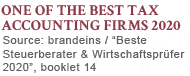Distinguished - One of the best Tax Accounting Firm - brandeins 2020