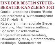 Eine der besten Steuerkanzleien 2021 brandeins