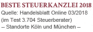 Beste Steuerkanzlei 2018 - Handelsblatt Online