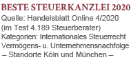 Beste Steuerkanzlei 2020