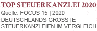 Top Steuerkanzlei 2020 - FOCUS