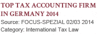 Top Tax Accounting Firm 
in Germany 2014