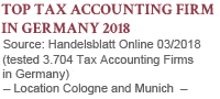 Top Tax Accounting Firm in Germany 2018 - Handelsblatt Online