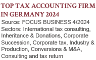 Top Tax Accounting Firm in Germany 2024 - GHM GmbH Steuerberatung, FOCUS BUSINESS