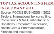 Top Tax Accounting Firm in Germany 2023 - GHM GmbH Steuerberatung, FOCUS BUSINESS