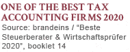 One of the best Tax Accounting Firms 2020, GHM GmbH Steuerberatung, brandeins 2020