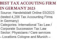 Best Tax Accounting Firm in Germany 2023 - GHM GmbH Steuerberatung, Handelsblatt Online