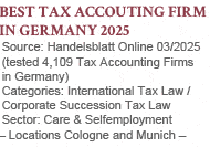 Best Tax Accounting Firm in Germany 2025 - GHM GmbH Steuerberatung, Handelsblatt Online