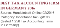 Best Tax Accounting Firm in Germany 2016 - GHM GmbH Steuerberatung, Handelsblatt Online