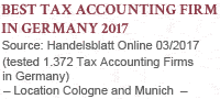Best Tax Accounting Firm in Germany 2017 - GHM GmbH Steuerberatung, Handelsblatt Online