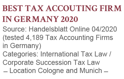 Best Tax Accounting Firm in Germany - GHM GmbH Steuerberatung, Handelsblatt Online 2020